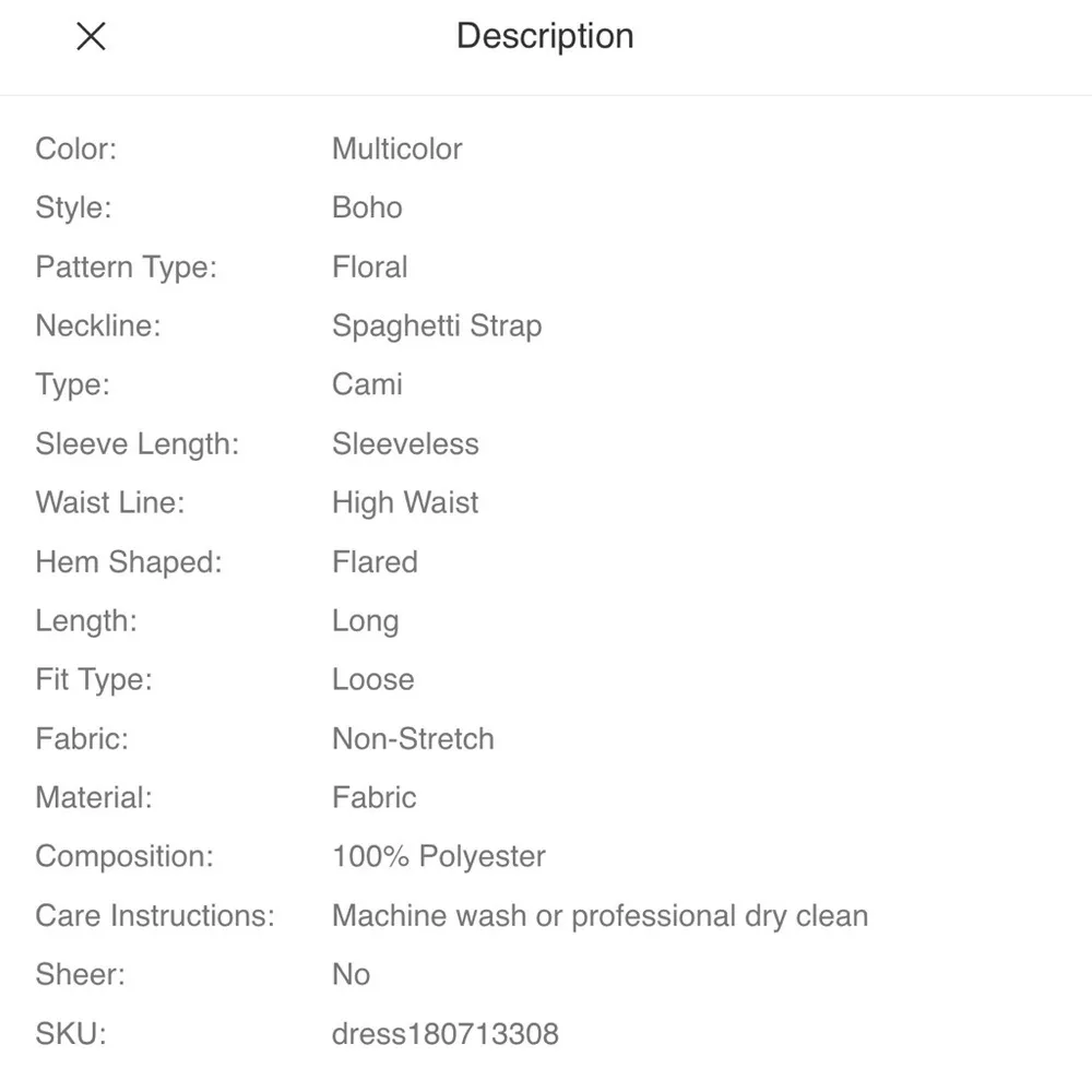 SHEIN size large floral print cami sundress white red pink overall floral print - Image 10