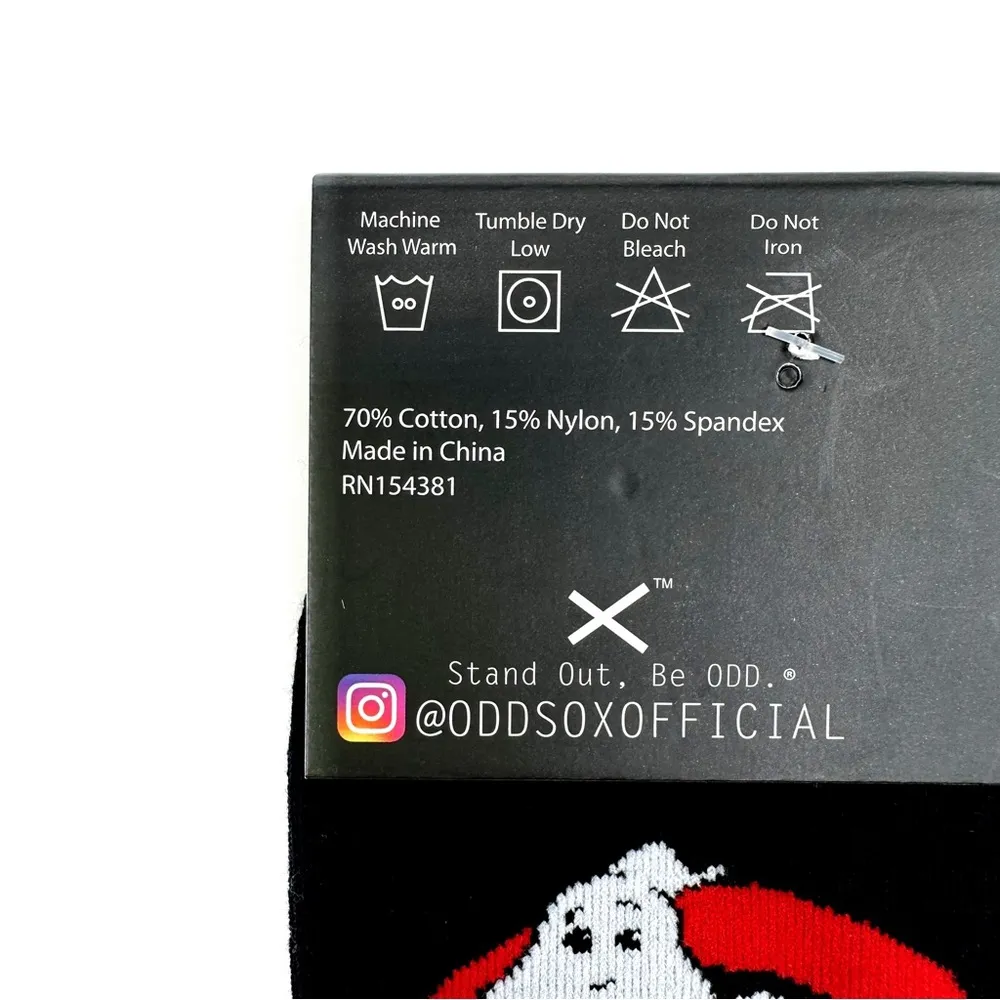 Odd Sox Ghostbusters Crew Socks Mens Womens 80s Movie Film Logo Fun Novelty Gift Black - Image 7
