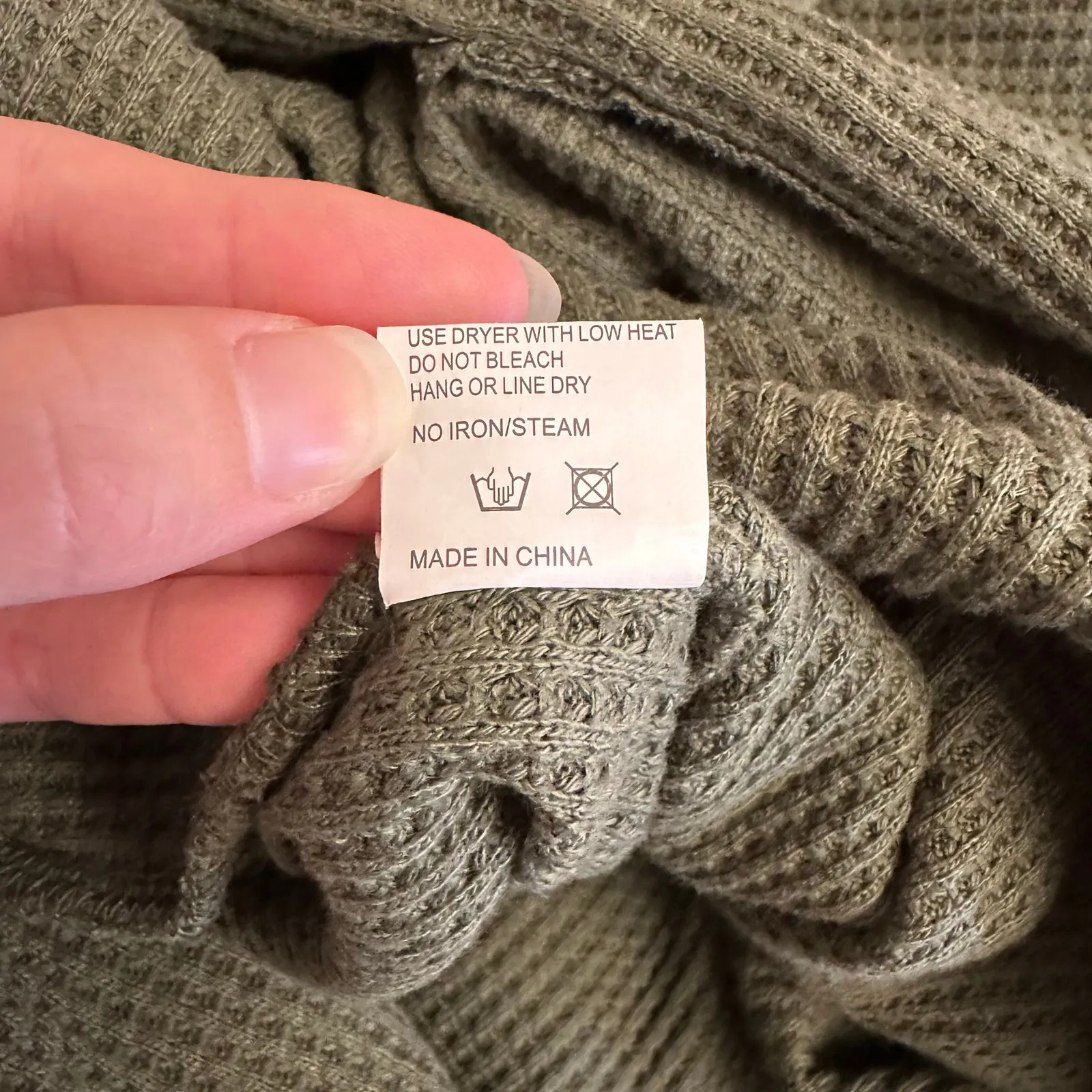 Olive Green‎ Waffle Knit Button - Image 7