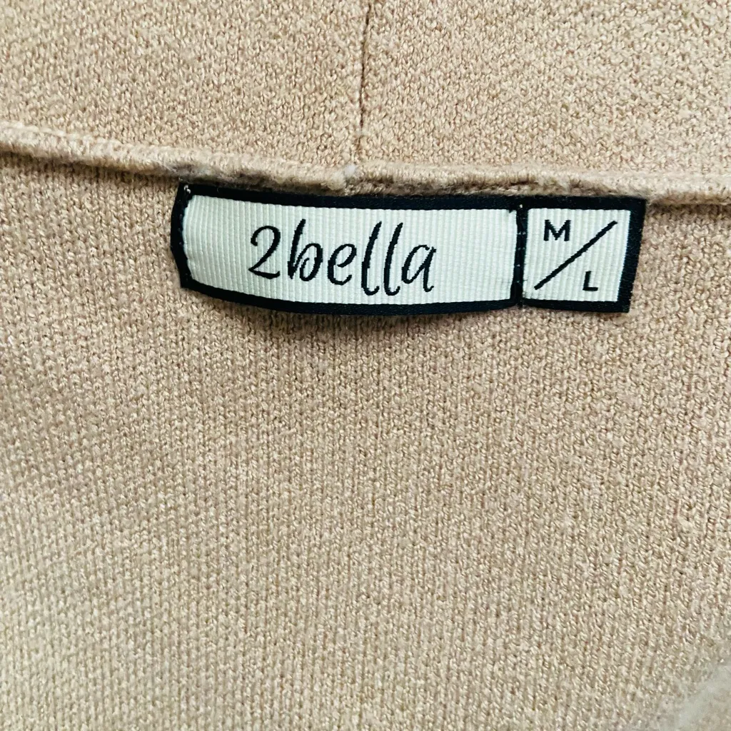 2BELLA Soft yarn sweater coat Tan Size M - Image 9