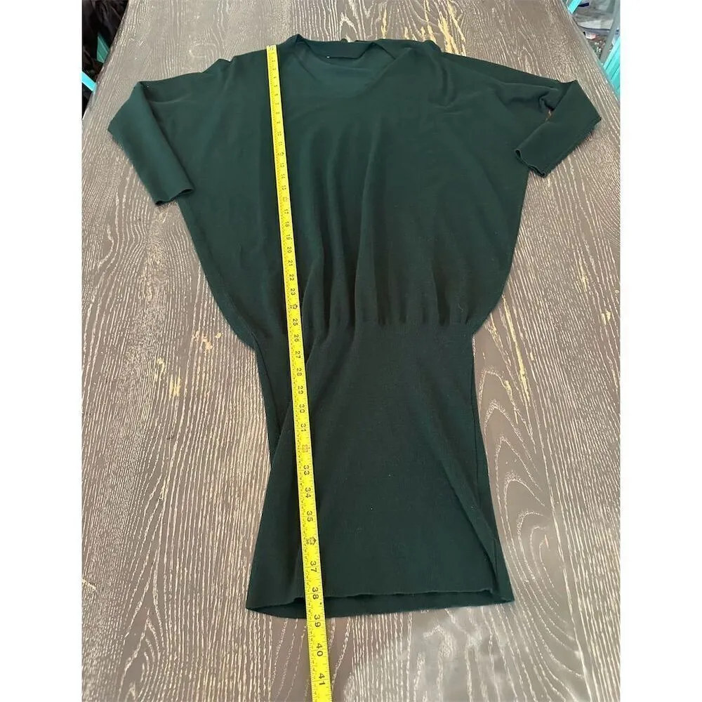 Zara Women's Knit Choker Sweater Dress Green Size S Knee Length - Image 7