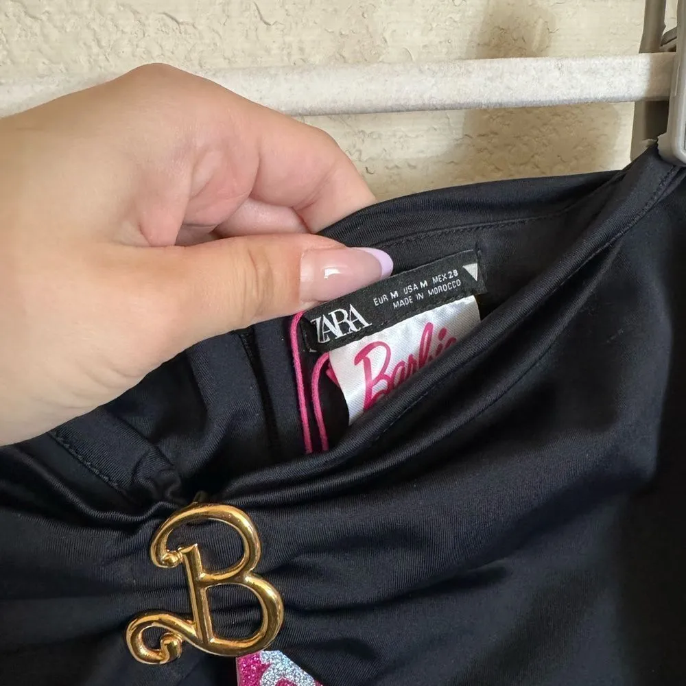 ZARA Barbie™‎ Mattel Long Jumpsuit Sz Medium in Black NEW - Image 8