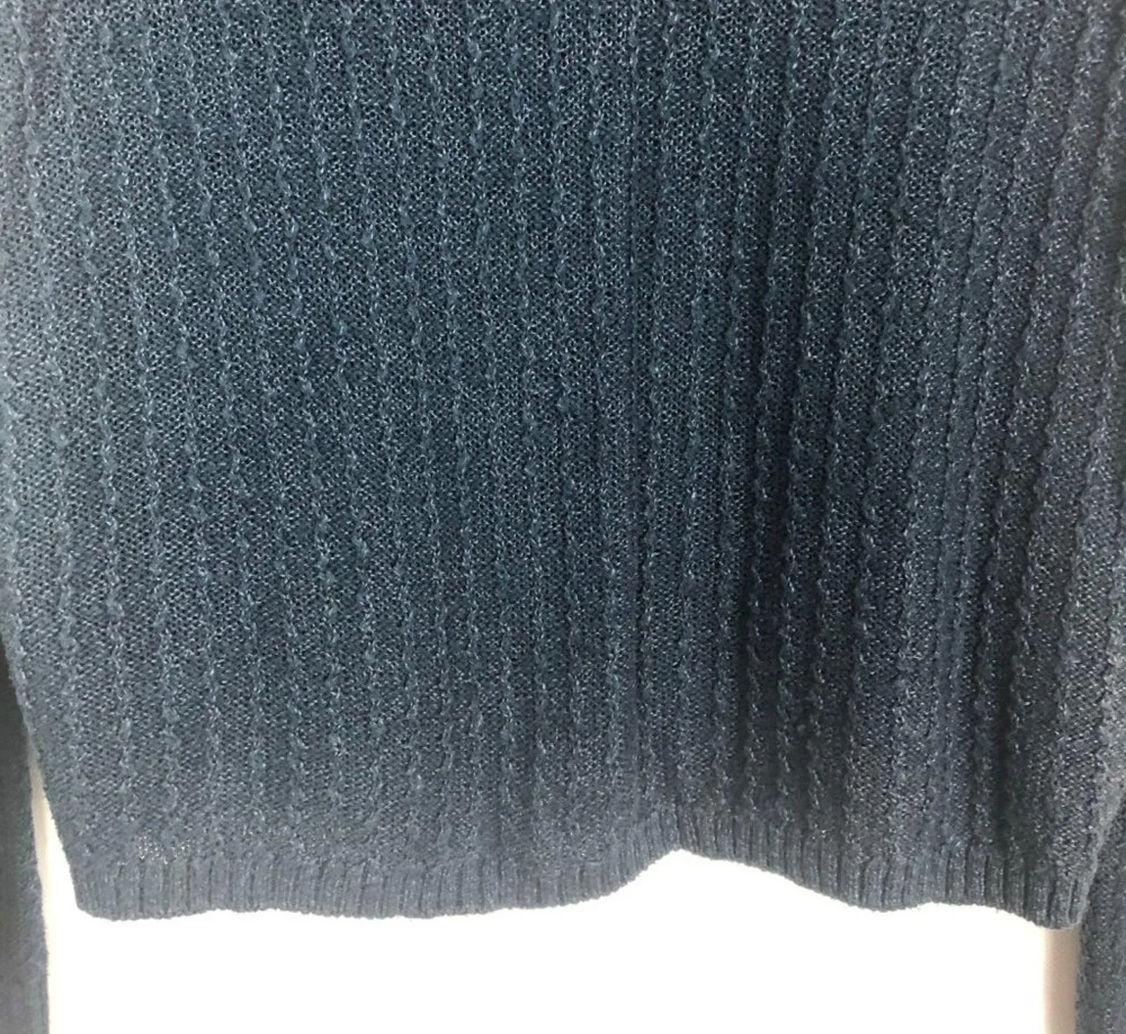 Hollister Blue Ribbed Pullover Sweater Size Medium - Image 8