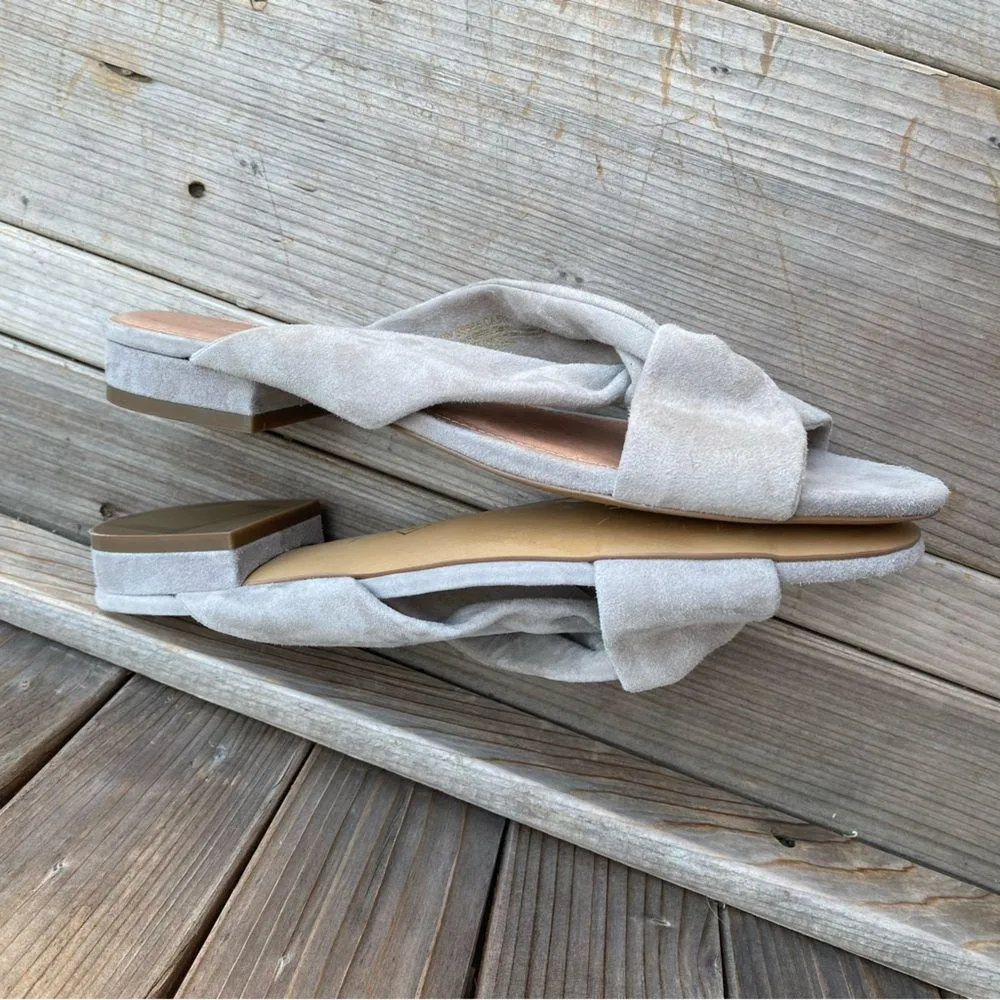 Halogen Grey Suede Crossover Sandals Size 8 - Image 6