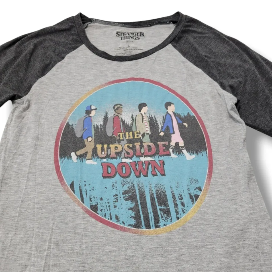 Netflix Stranger Things Top Size Large The Upside Down T-Shirt Graphic Print Tee Women's Top - Image 3