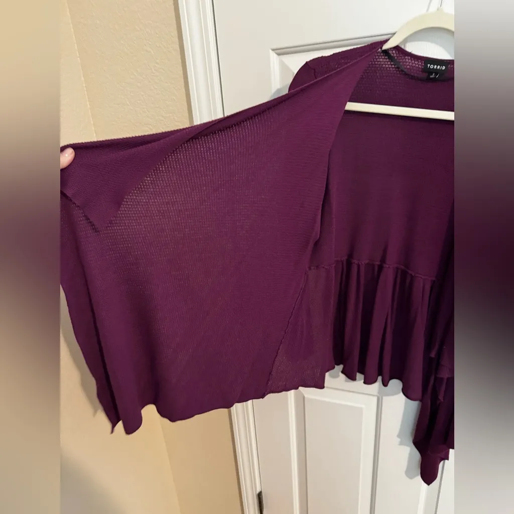 Torrid Open Front Drape Cardigan Burgundy Size 2X - Image 6
