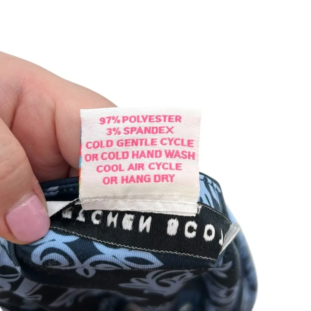 Gretchen Scott Split Neck Dress Mosaic Tile Print Blue Size‎ XS - Image 12