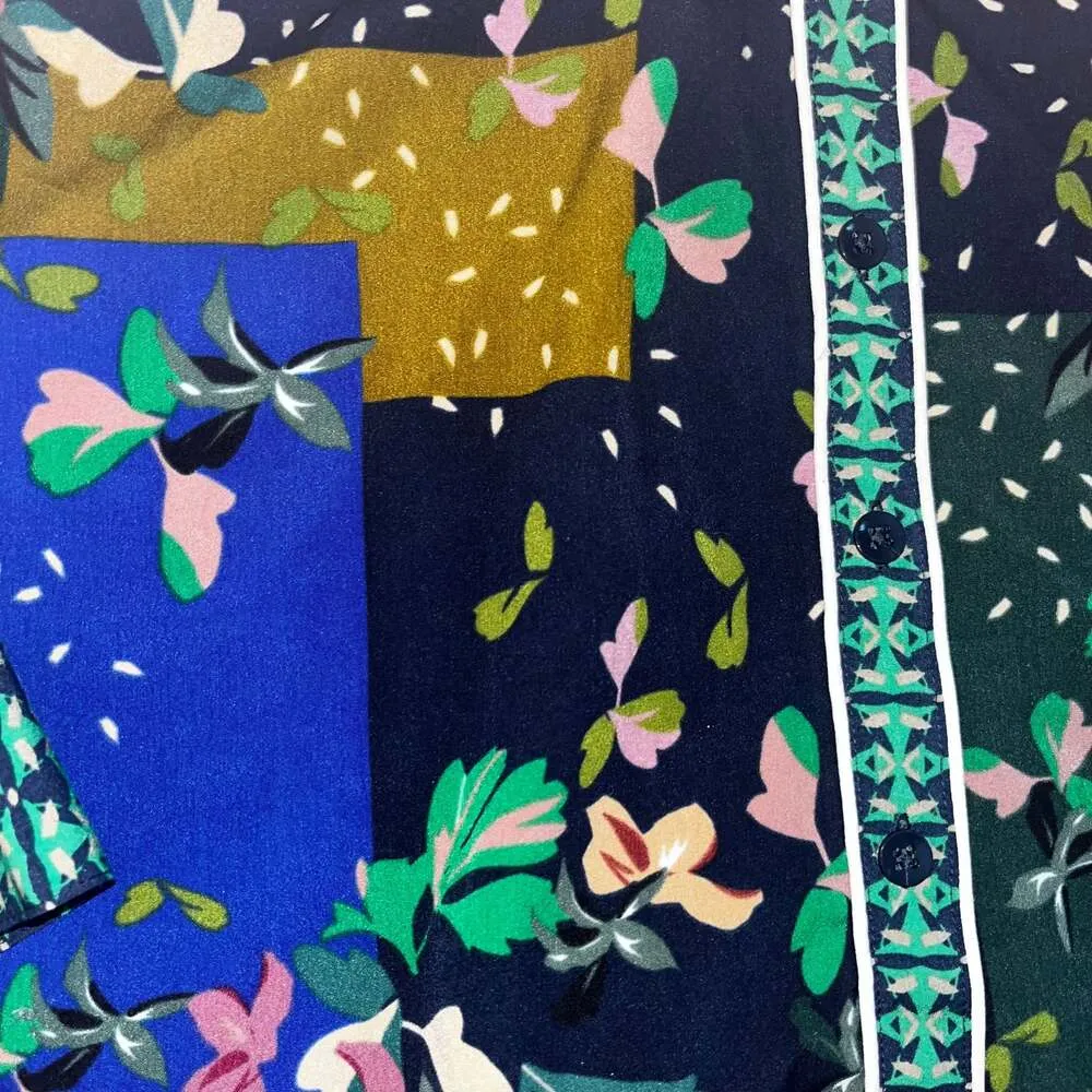 CAbi SZ M Bronco Blouse #5520 Western Cowboy Patchwork Button Front - Image 2