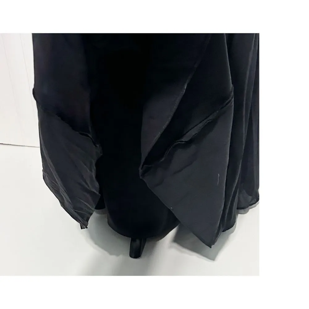 Ann Taylor Exposed Seam Sleeveless Maxi Gown Cocktail‎ Dress Silk Black Size 12 - Image 4