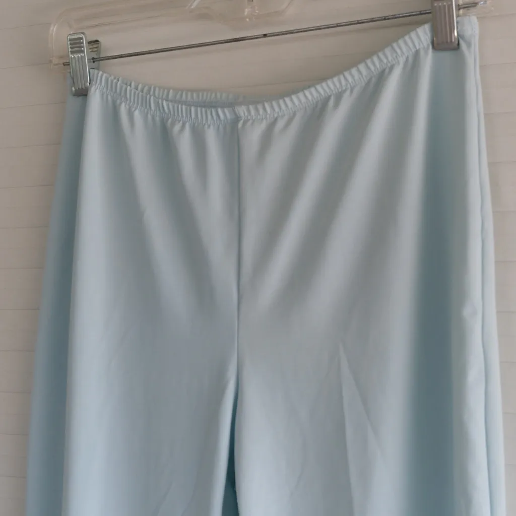 Vintage Light Blue Ruffle Hem Capris Size M - Image 3