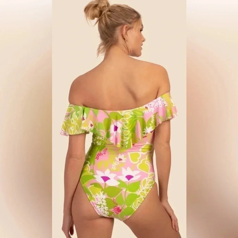 Trina Turk LA PALMA OFF THE SHOULDER 1 PC Size 10 Brand New - Image 2