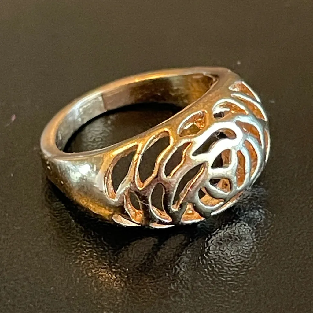 Rose flower rose gold plated ring size 5.25 - Image 2