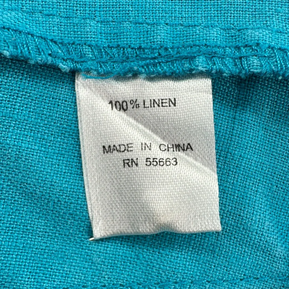 For Cynthia Woman | 1X | 100% Linen Tab Sleeve Collared V-Neck Popover Tunic - Image 7