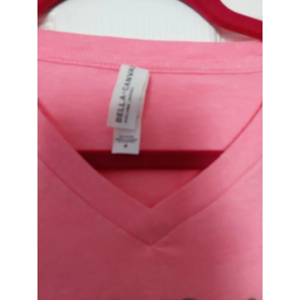 She Acts Like Madonna But Listens To Merle Womens Bella+Canvas Pink V - Image 2