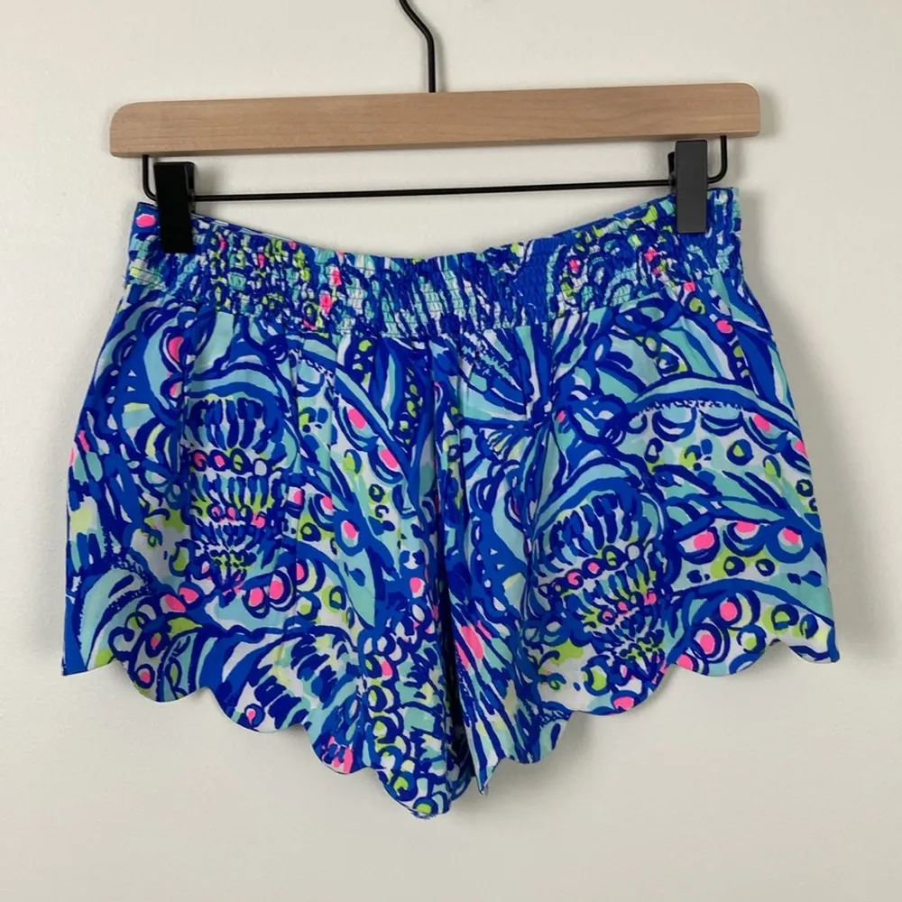 Lilly Pulitzer Scalloped Hem Pull On Shorts Ceviche Blue Women’s Size XS Summer - Image 6