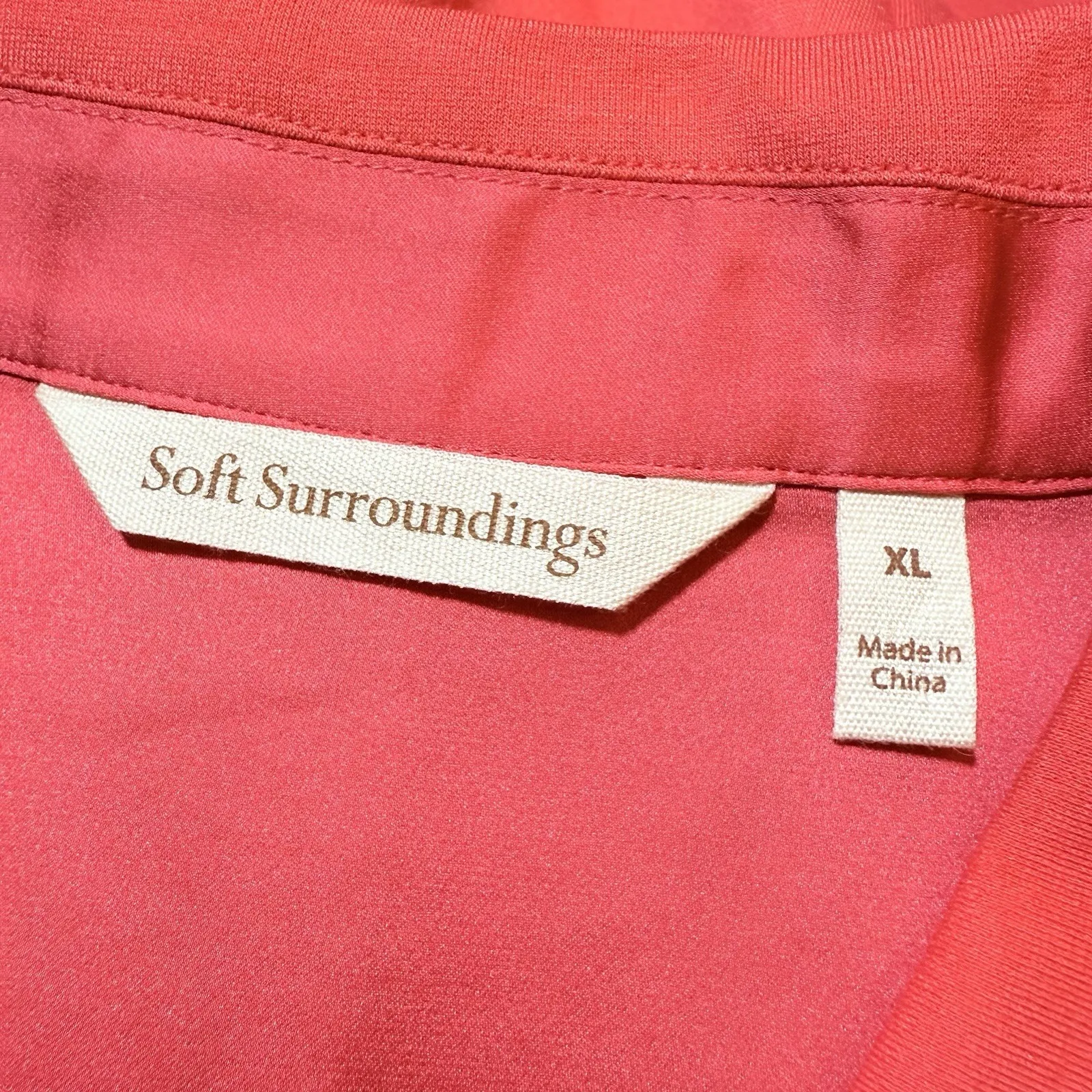 NWOT‎ Soft Surroundings XL Swingtime Maxi Dress Coral Long Sleeve Pockets Ponte - Image 10