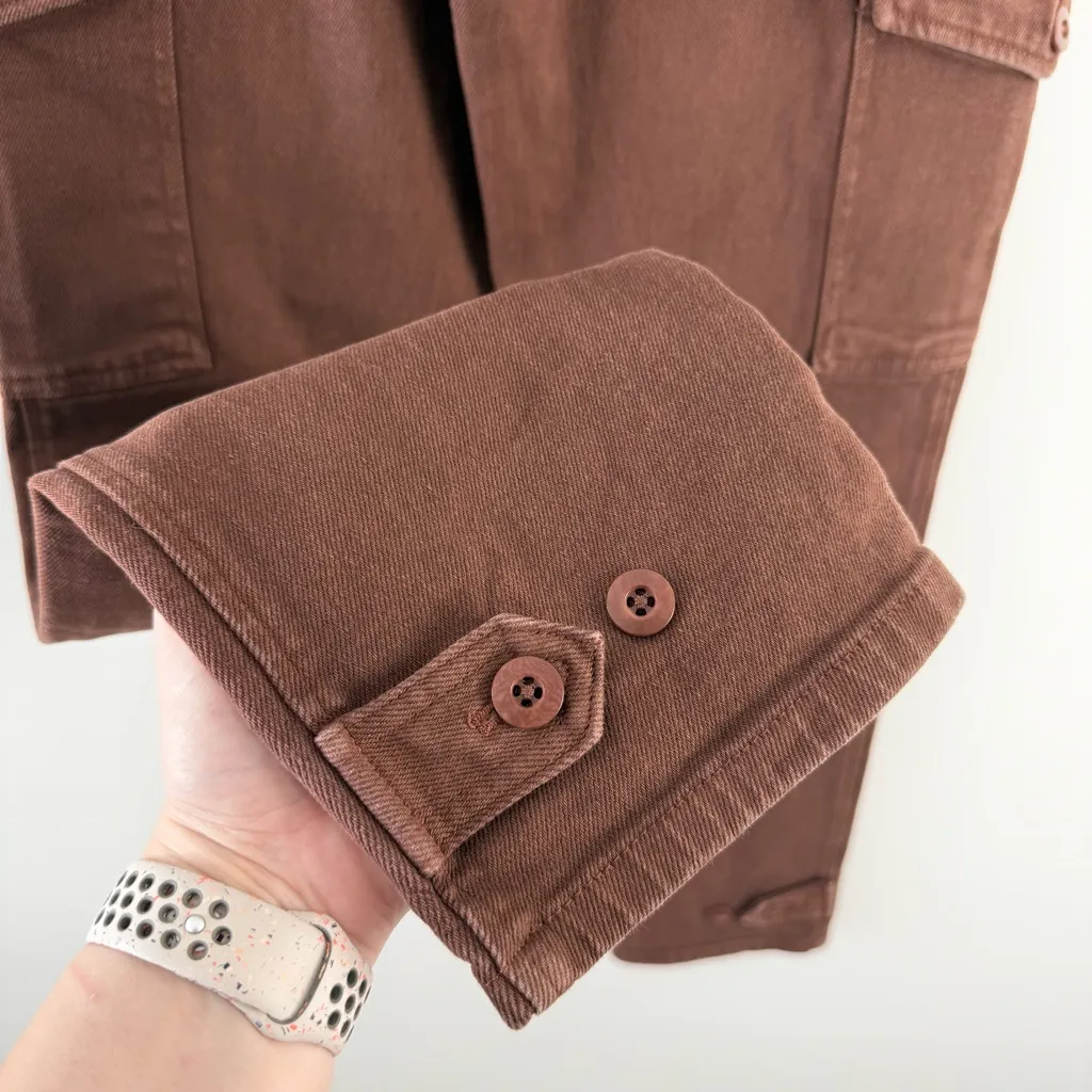 Wilfred Free Aritzia Modern Cargo Pants High Waist Twill Brown Sz 2 - Image 7