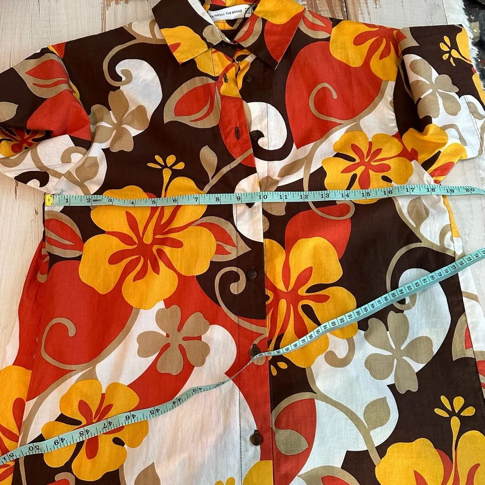 Faithfull The Brand Tropicana Shirt Mini Dress Ulani Floral Print Size XS - Image 9