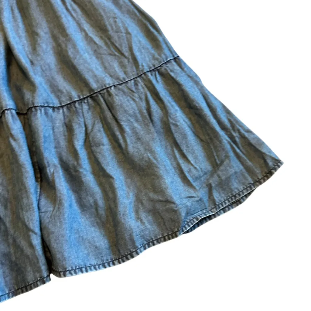 Z Supply Balos Denim Chambray Maxi Dress Smocked Tiered Size XL Women's NWT - Image 8