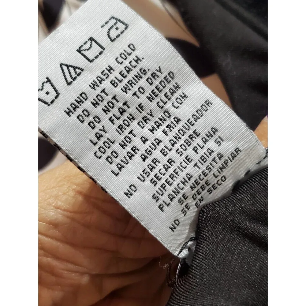 Breakin Loose Women Black & White Square Neck Short Sleeve Knee Length Dress 2X - Image 10