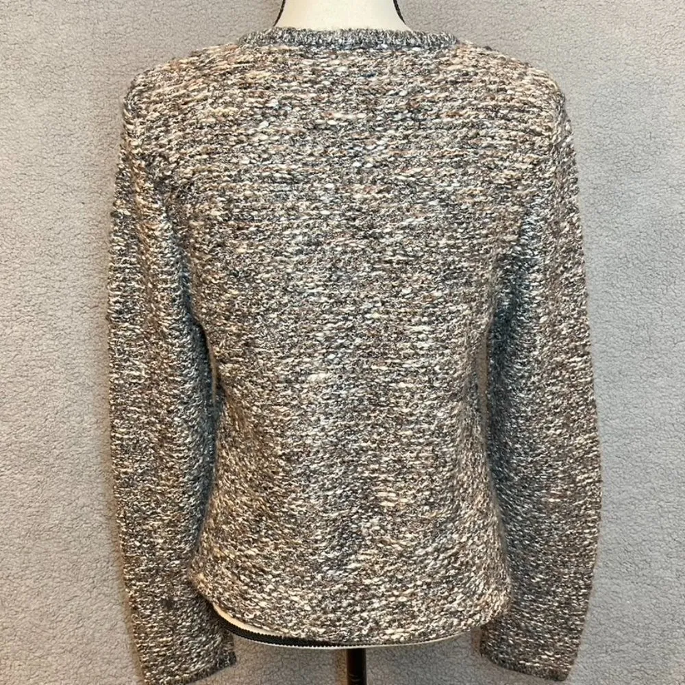 CABI Ritz Knit Cardigan Sweater Tweed Blazer Jacket Snap Buttons Size Medium - Image 5