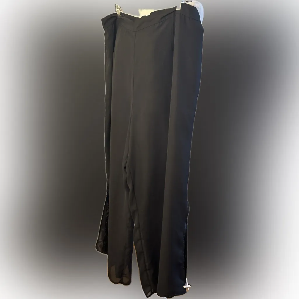 Roaman’s dressy Formal Wide leg pants Size 24 Black - Image 2