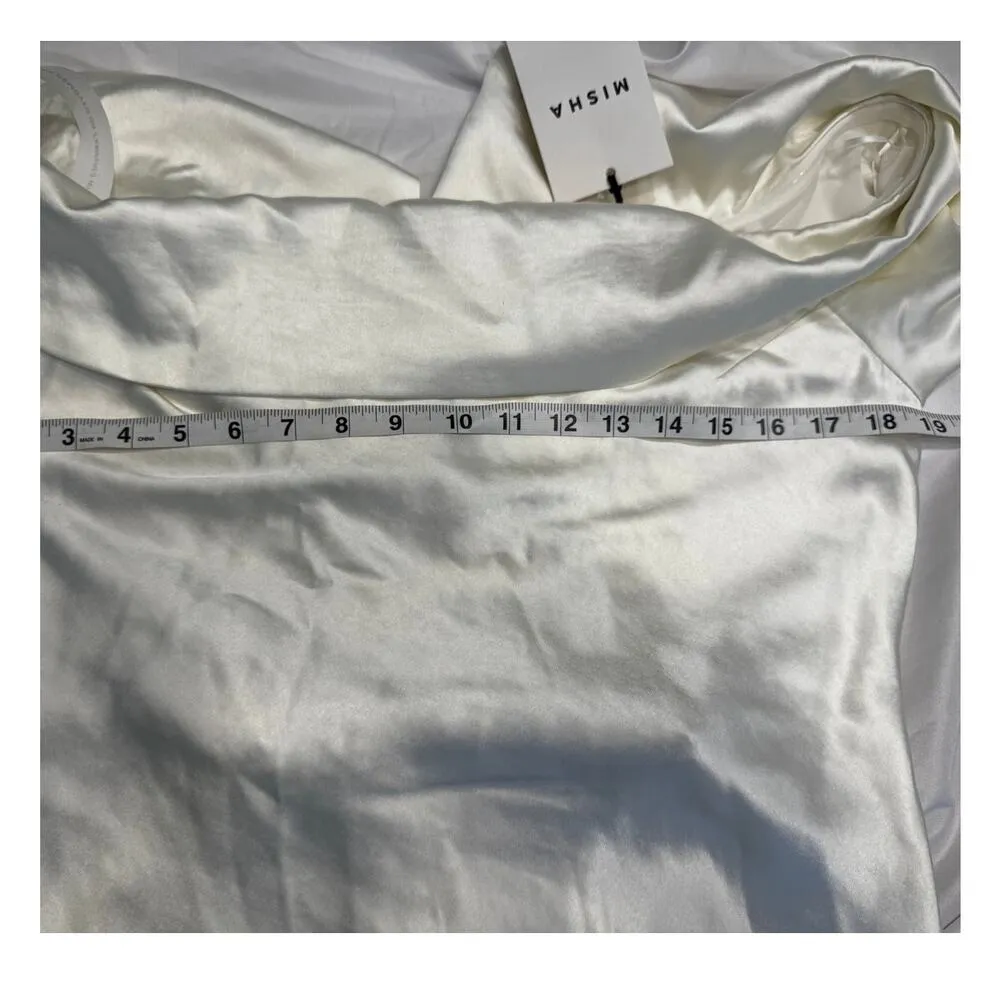 NWT MISHA Bianca Off Shoulder Long Sleeve Gown in Antique Ivory Size Large White - Image 11
