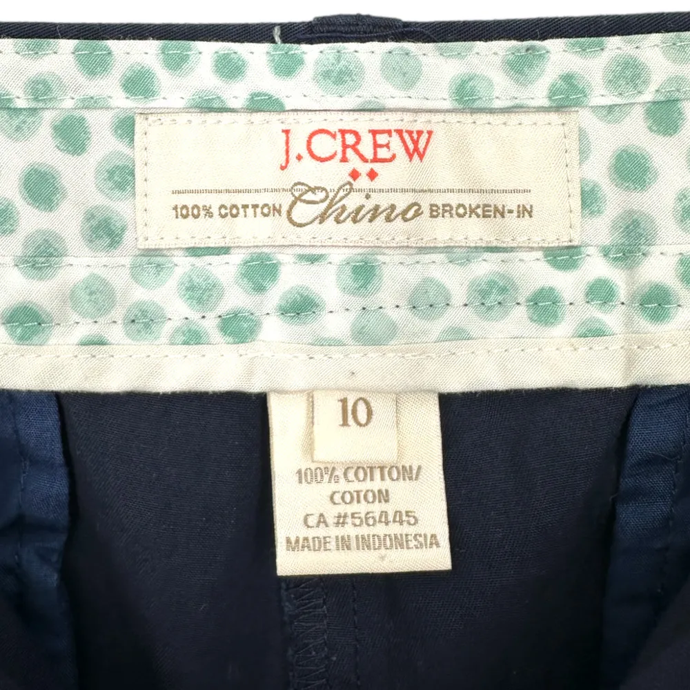 J.Crew | Size 10 | Navy Blue 100% Cotton Broken-In Chino Shorts - Image 6