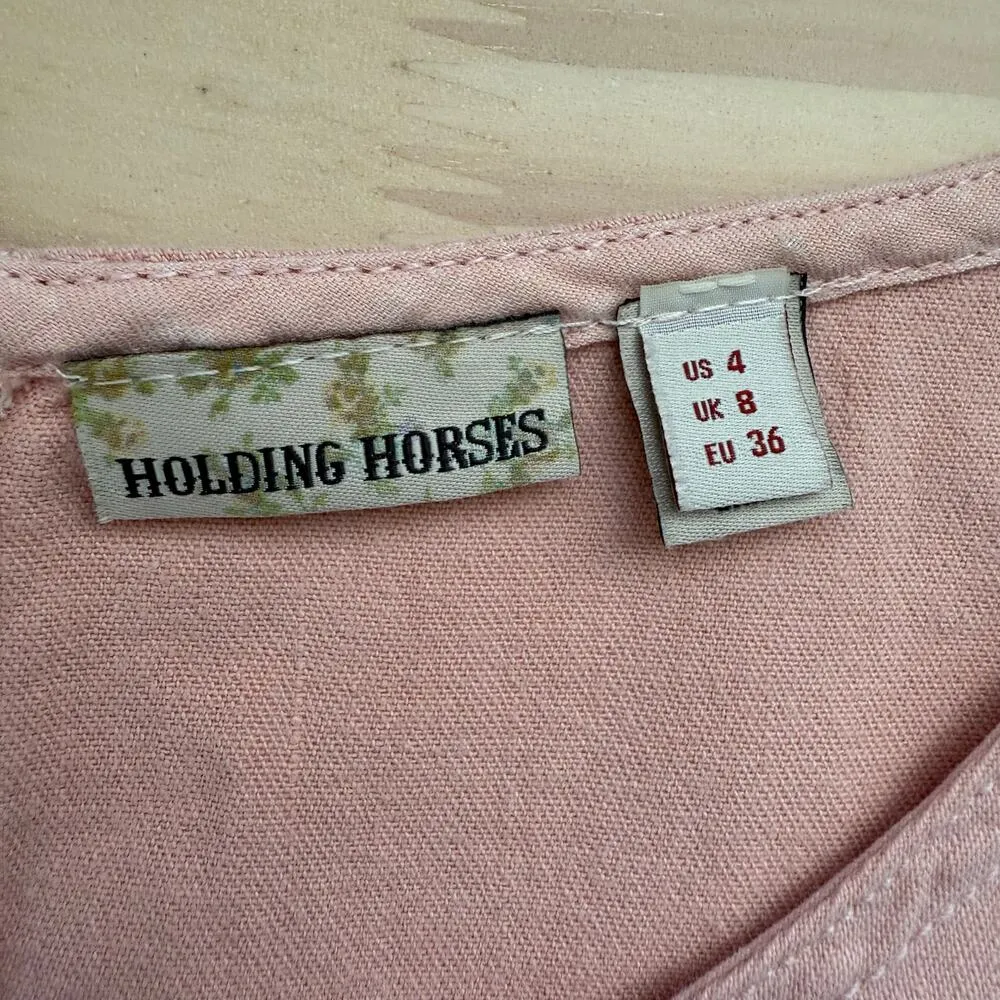 Anthropologie Holding Horses‎ Lilibet Pink Ombre Boho Babydoll Dress, Size 4 - Image 6