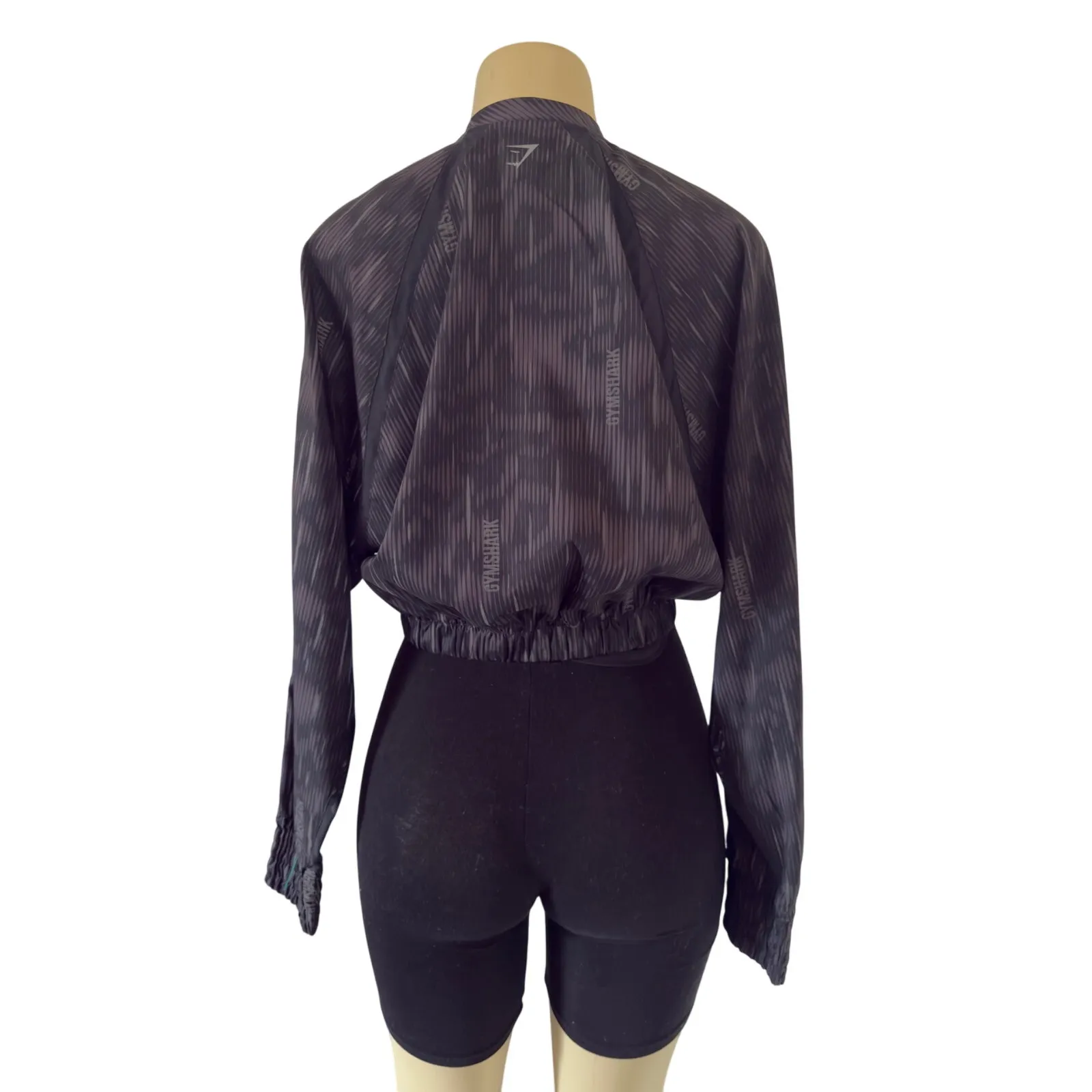 Gymshark Women’s Black Cropped Zip Jacket Size S Athlesiure - Image 2