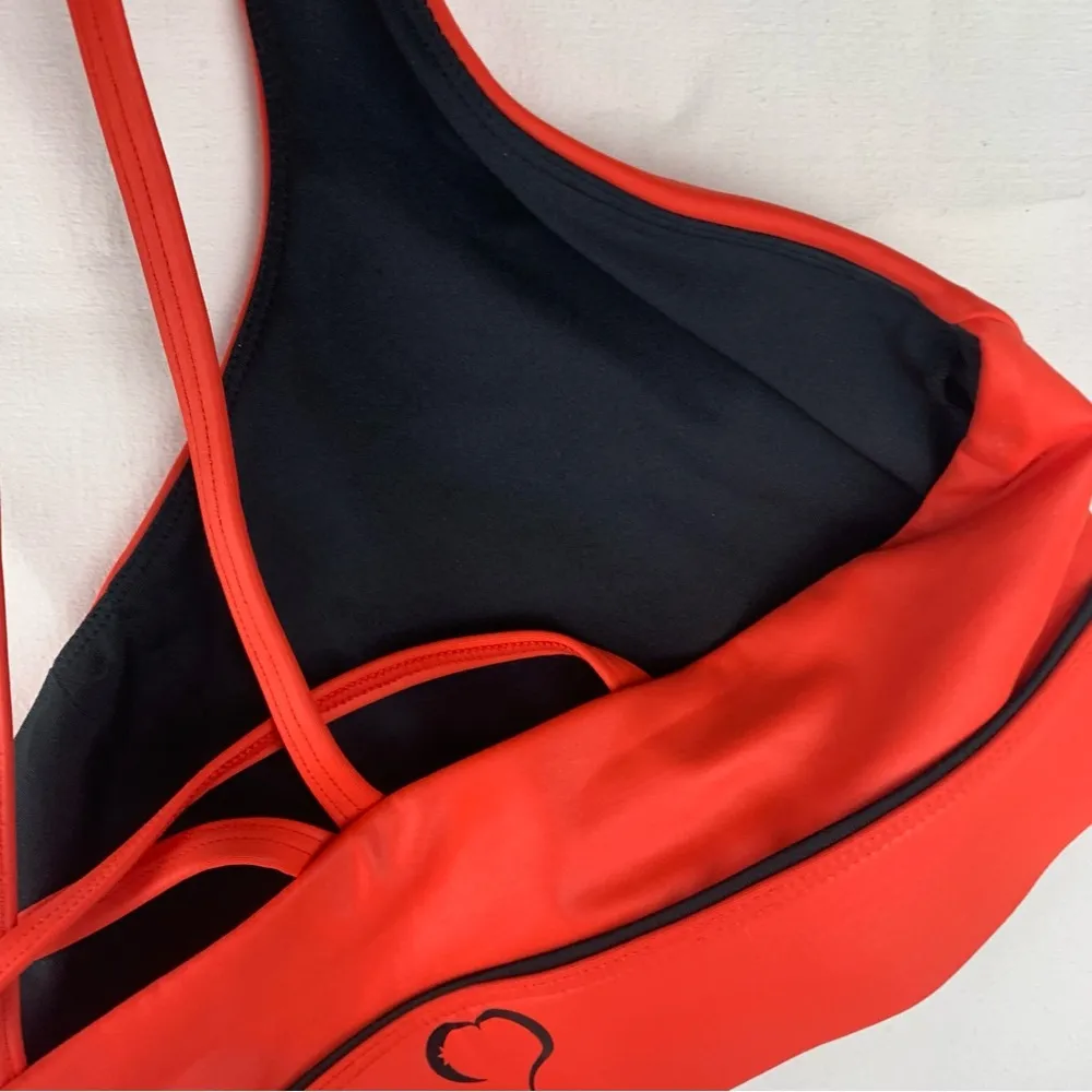 ZYIA women's size medium Red Sports Bra with Criss-Cross Straps heart back - Image 5