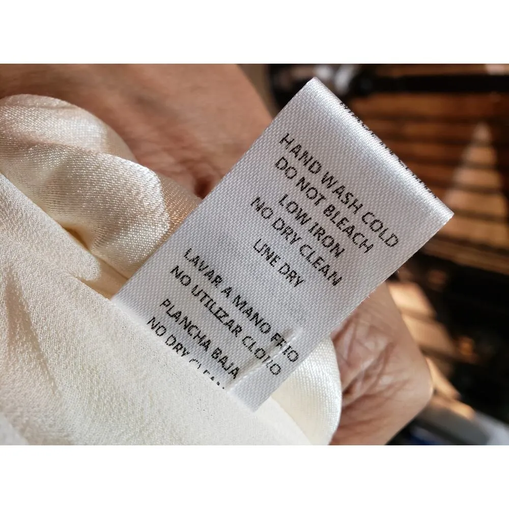 Mable Maxi Dress Women's S Beige Lined Satin Ruched Front Ankle Slit Halter Neck - Image 7