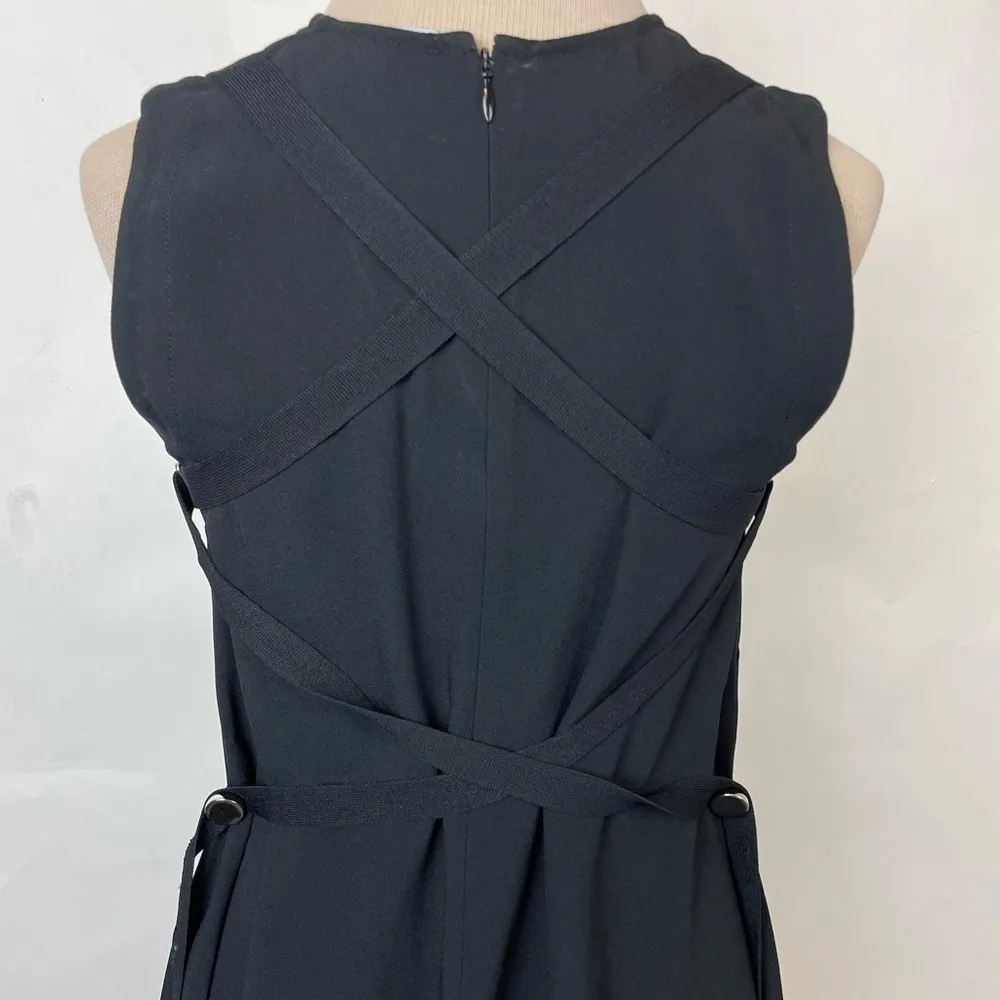 Proenza Schouler Size 2 Black Sleeveless Flared Dress lace up back - Image 8