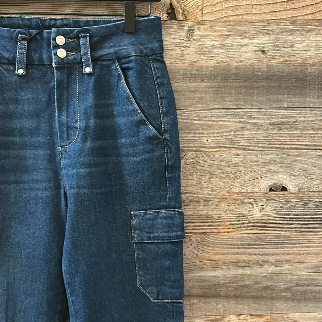 NWT Paige Dion Cargo Pockets Gracie Lou Wide Leg Jean Size 26 - Image 7