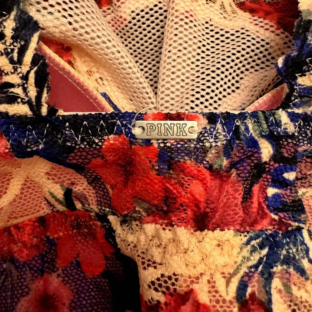 Victoria Secret | PINK Lace High Neck Push Up Bra Underwire Bralette Size XS - Image 6