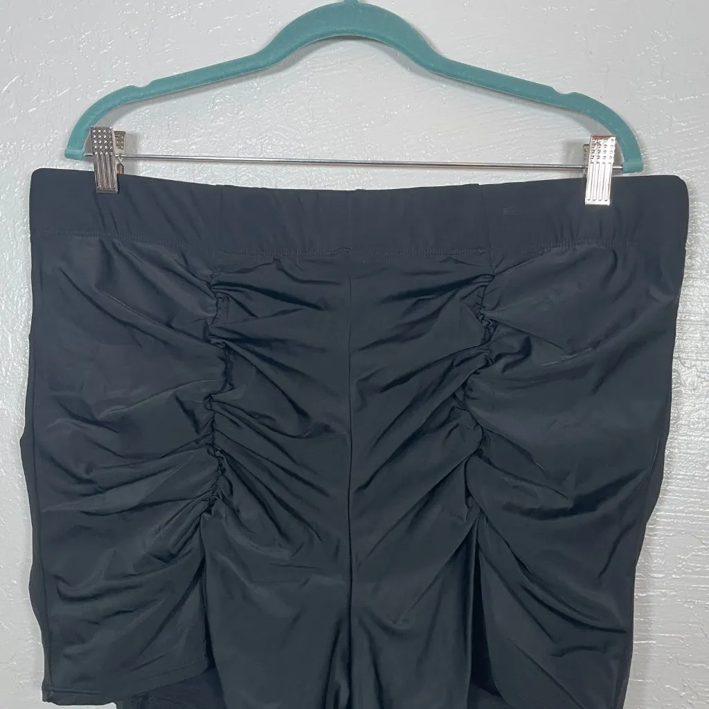 Torrid Women Plus Size 3X Black Ruched High Waisted Bikini Shorts Lined Stretch - Image 3