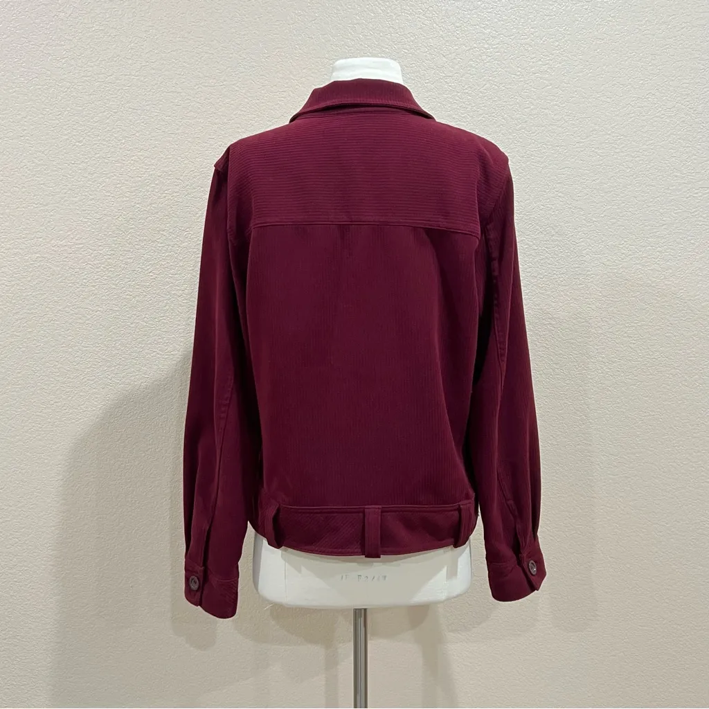 Christopher & Banks Maroon Corduroy Shirt Jacket Shacket Size Large - Image 5