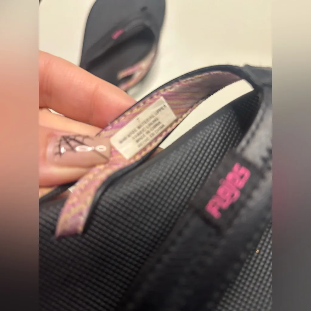 Flojos RICA Flip Flops Sandals Thongs Black Memory Foam Size 7 Womens - Image 2