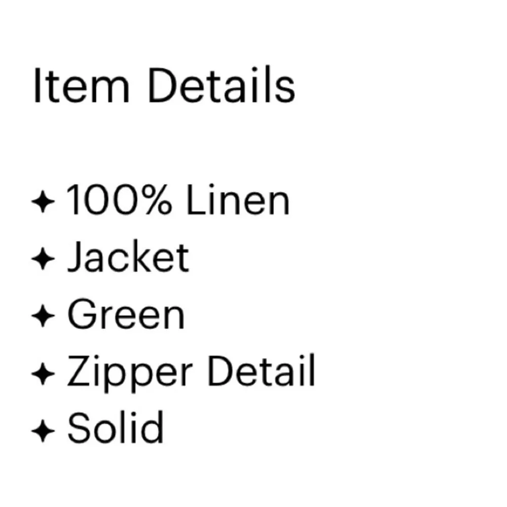 Michael Stars Green Linen Full Zip Sleeveless Jacket Vest Womens XS Utility Fall - Image 3