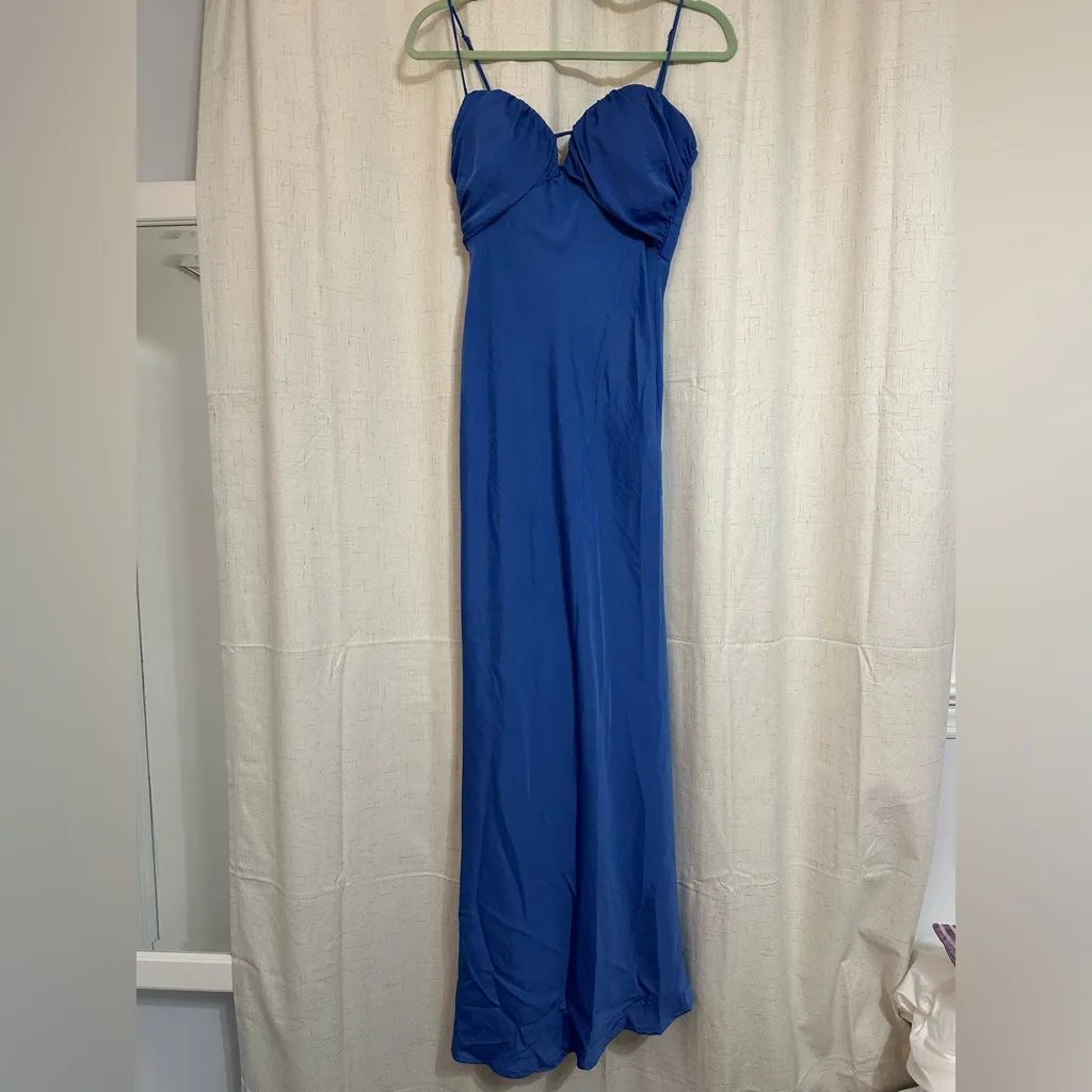 Selfie Leslie In A Daze Gathered Bust Midi Dress Blue - size Small - Image 6