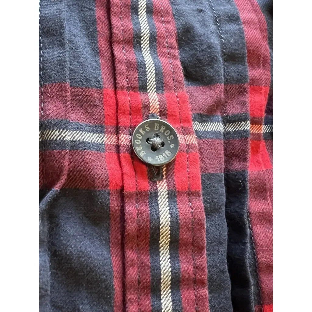 Brooks Brothers Red Fleece Button-down Shirt Women's Size 4 Red Plaid Ruffle - Image 8