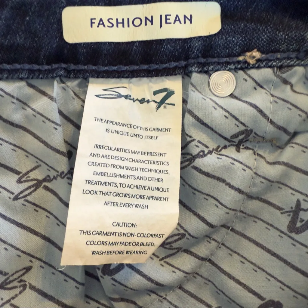 Seven7 Women's High Rise Straight Stretch Hayden Blue Dark Wash Denim Women’s 10 - Image 12