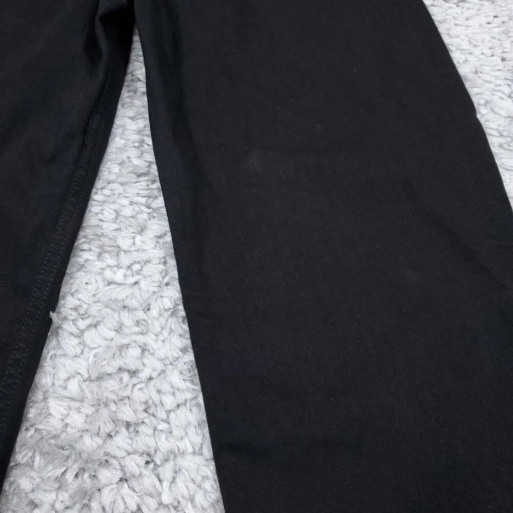 Hollister 1S High Rise Barrel Jeans Relaxed Black Pleated Front Size 25 x 23 - Image 3