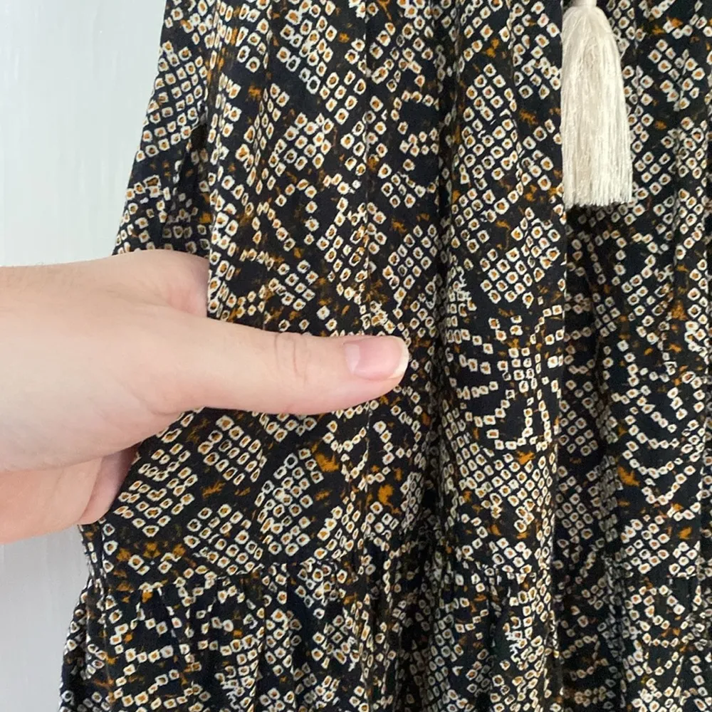 Ulla Johnson Arinella Maxi Dress Smoky Quartz Black Floral Print Tie Size Small‎ - Image 7