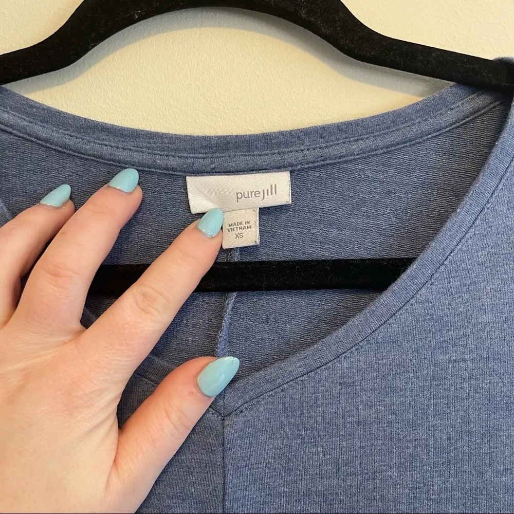 J. Jill Pure Jill Blue Long Sleeve Tunic Dress with Pockets Size Extra Small - Image 5