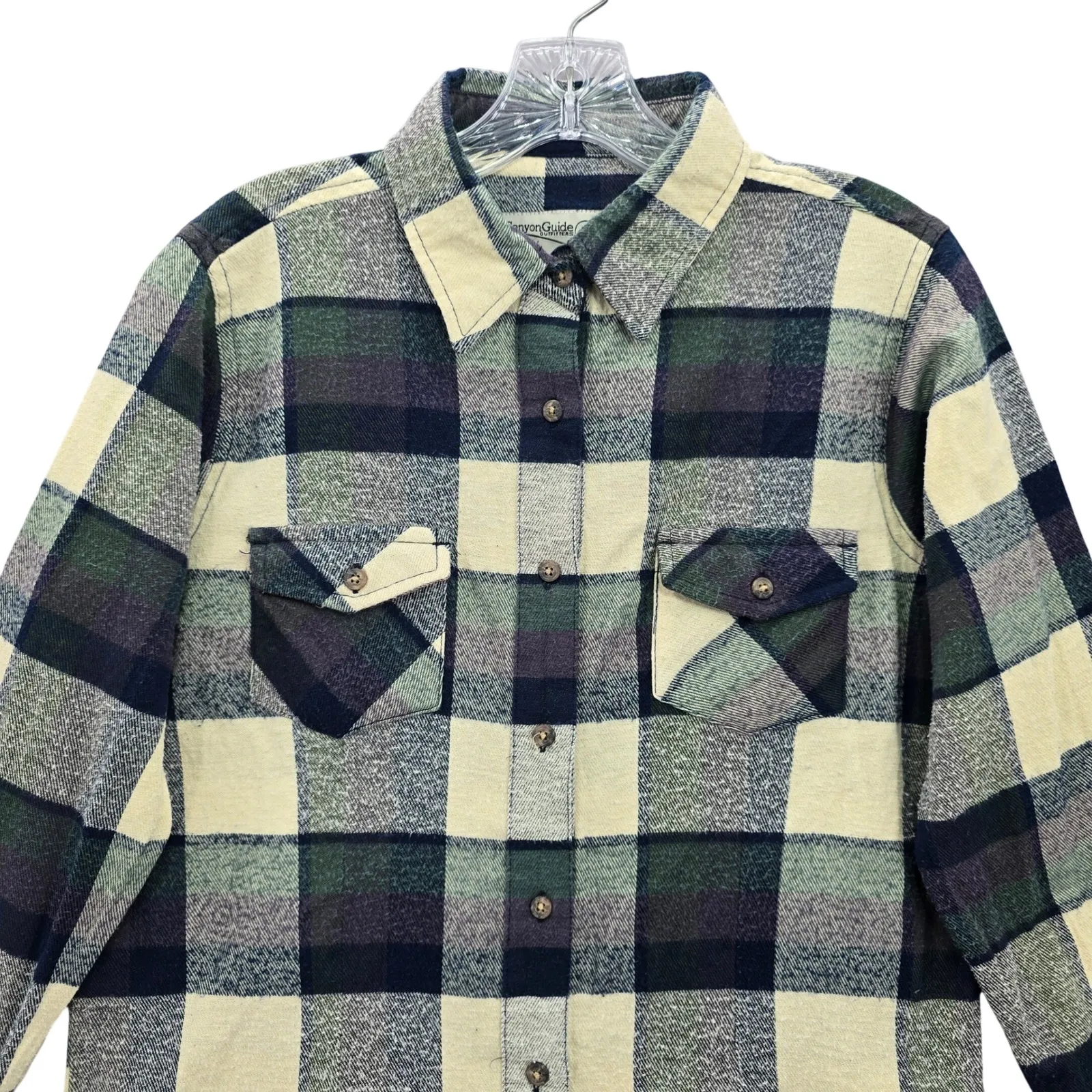 Buffalo Check Y2K Vintage Plaid Button Punk Shirt Elena 90s Grunge Bella Top M Black Size M - Image 3