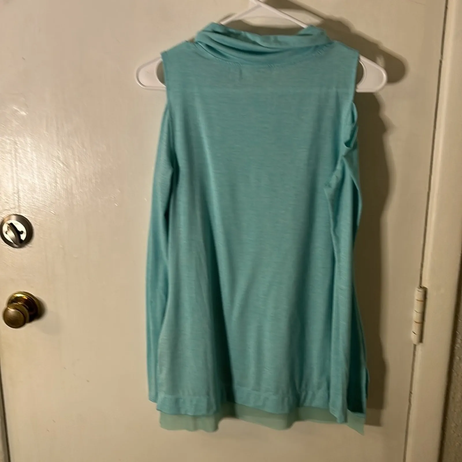 Nanette Lepore Women's Cold Shoulder Top Tunic Angel Blue  XS Athleisure Casual - Image 6