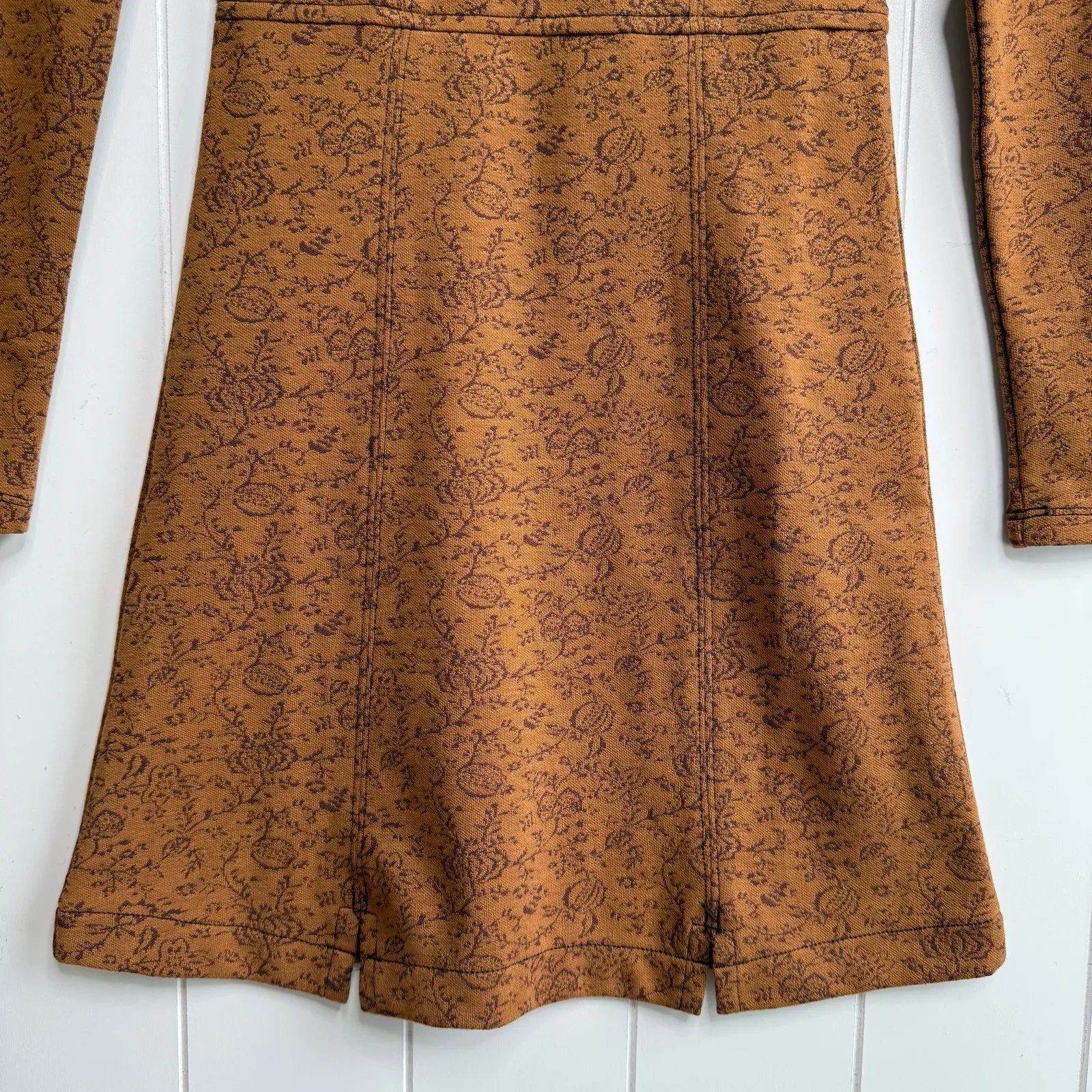 Free People sweater dress floral mini stretchy cutout XS - Image 4