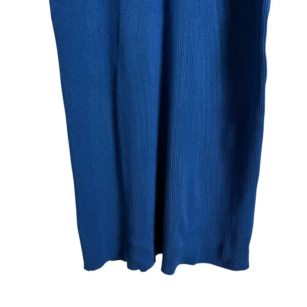 Great Jones Cobalt Blue Ribbed Knit Long Sleeve Sweater Midi Dress Size Large - Image 10
