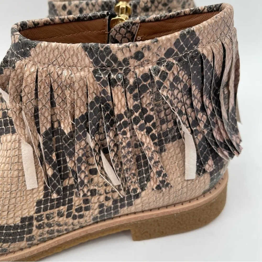 NEW KATE SPADE x SAKS Boots Bestie Fringe Bootie Snakeskin Zipper Size 7 NWOT - Image 8